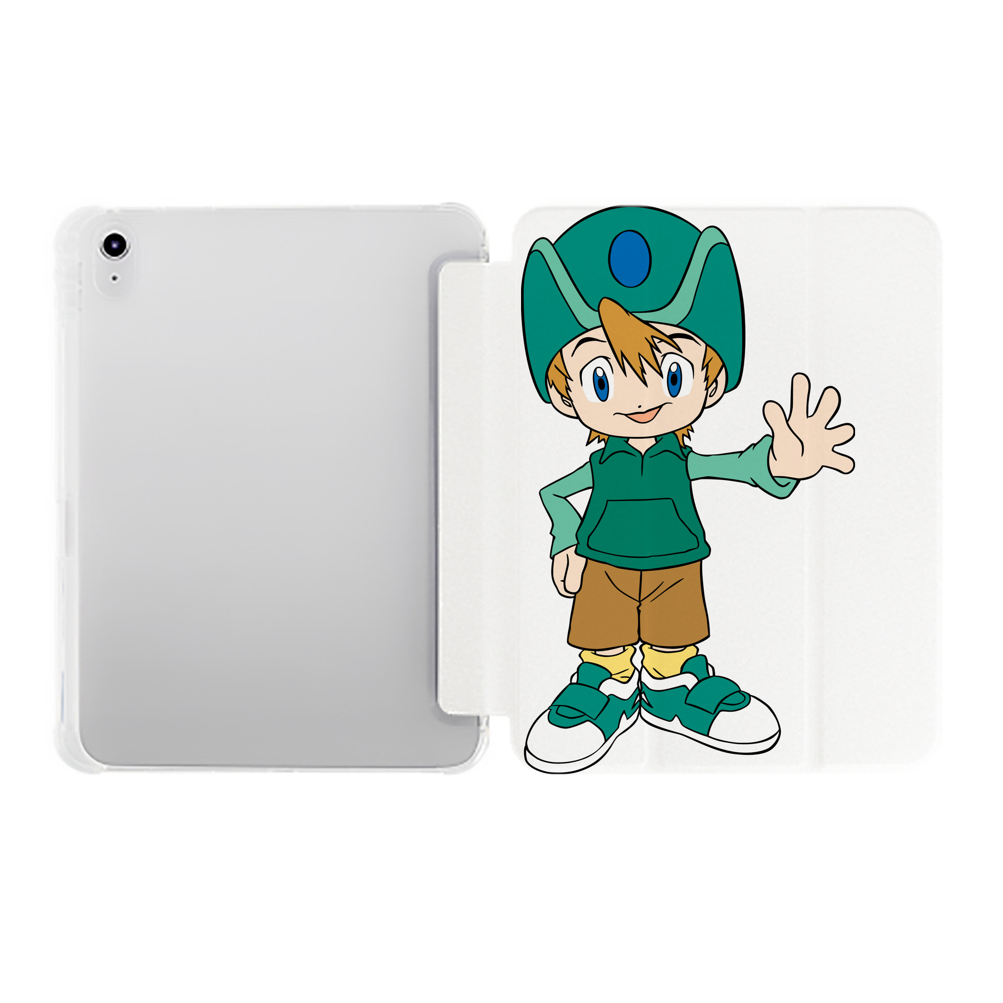 （画像用） Digimon デジタルモンスター/デジモン IPad ケース ペン収納付き 三つ折りスタンド PUレザー×シリコン 対応機種9.5/10.5/10.9インチ